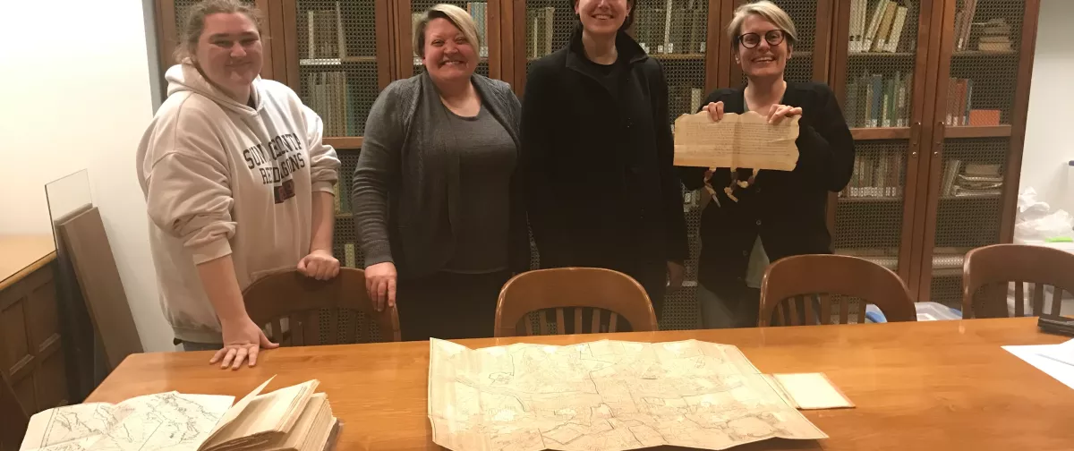 The History Skills Seminar visits the Milne Library Alden Room Archives