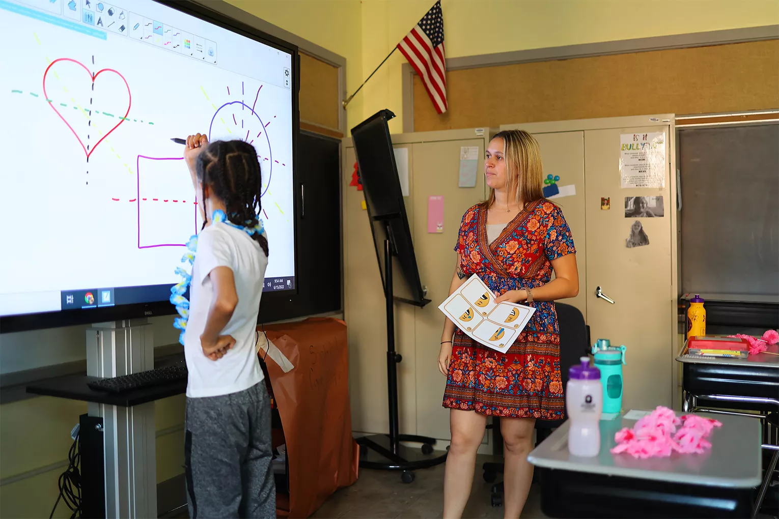 SUNY Oneonta student in a local classroom