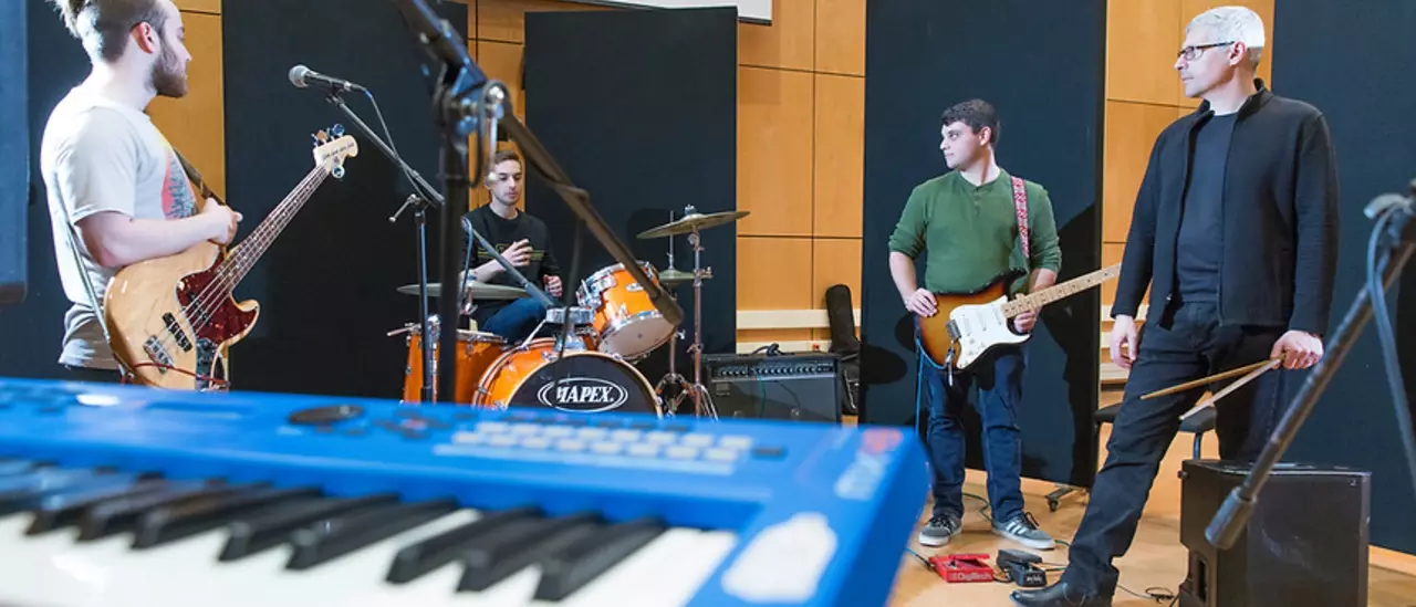 Prof. Pignato Rehearsing with the Jam Band Ensemble