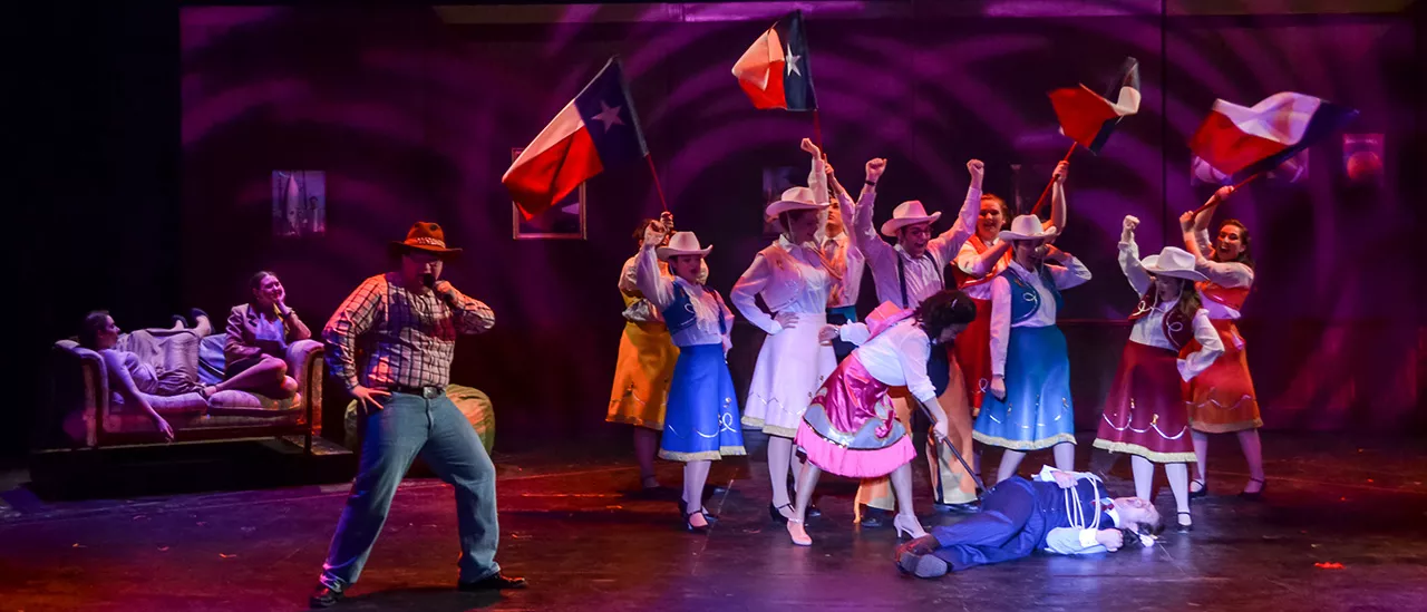 Dancers in the musical 9 to 5 at SUNY Oneonta