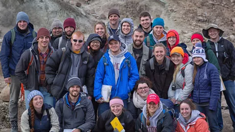 Students at Rainbow Basin in southern California