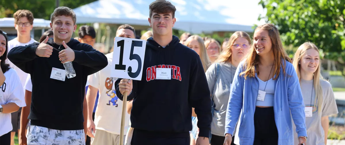 New students in numbered groups