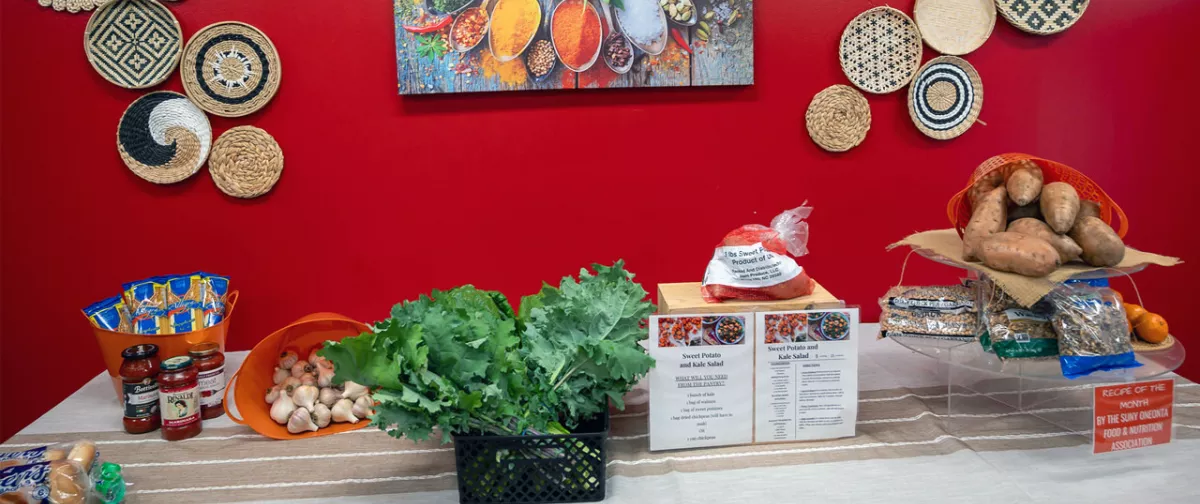 Fresh vegetables offered at the food pantry