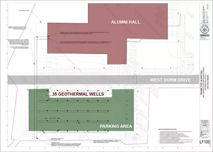 The wells will be under the lot across the road from Alumni