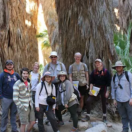 students on hike