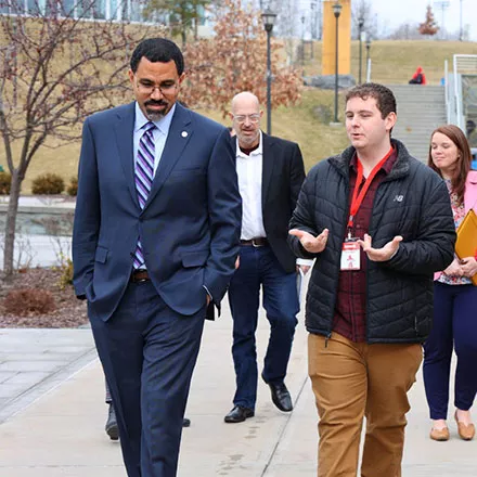 SUNY Chancellor John King Tours Campus