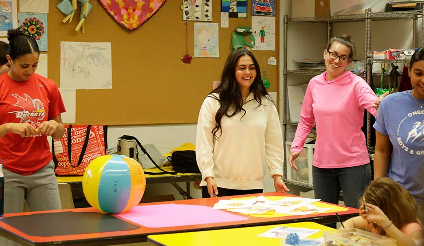 Sarah Faulisi at Boys and Girls Club for Little Red Dragons Program