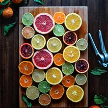 charcuterie board with various citrus