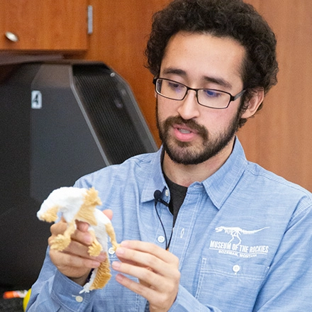 Calen Cavallaro with printed toy