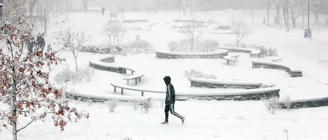 Campus in winter.