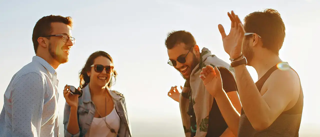 Group of people laughing