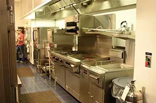 Rows of ovens for the students to test food with.