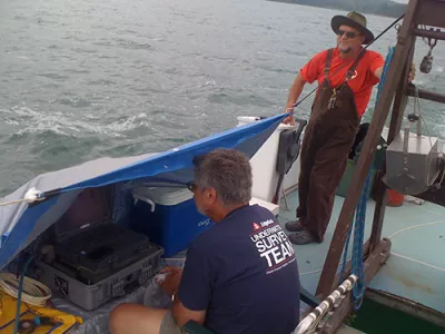 Dive Team gearing up to go in the water.