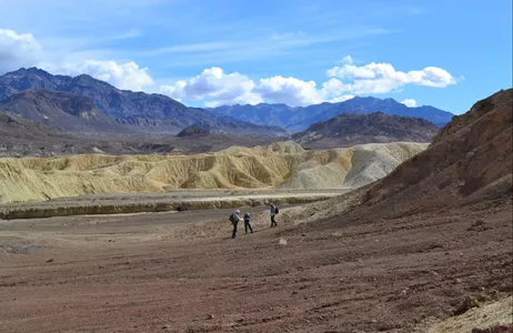 Students and faculty enjoying a hike through the Bad Lands