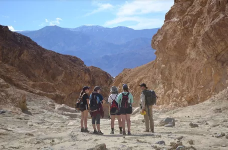 Students and faculty enjoying a hike through the Bad Lands