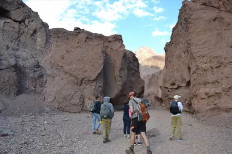 Students and faculty enjoying a hike through the Bad Lands