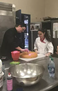 Julia working in the kitchen