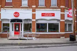 Street view of SUNY Oneonta's ExCL Center located in downtown Oneonta at 2-4 Dietz Street