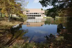 Overlooking the Hunt Union Pond with the Hut Union in the background